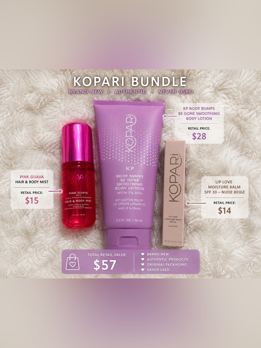 Kopari Self Care Bundle | Pink Guava, KP Lotion & Lip Love Balm